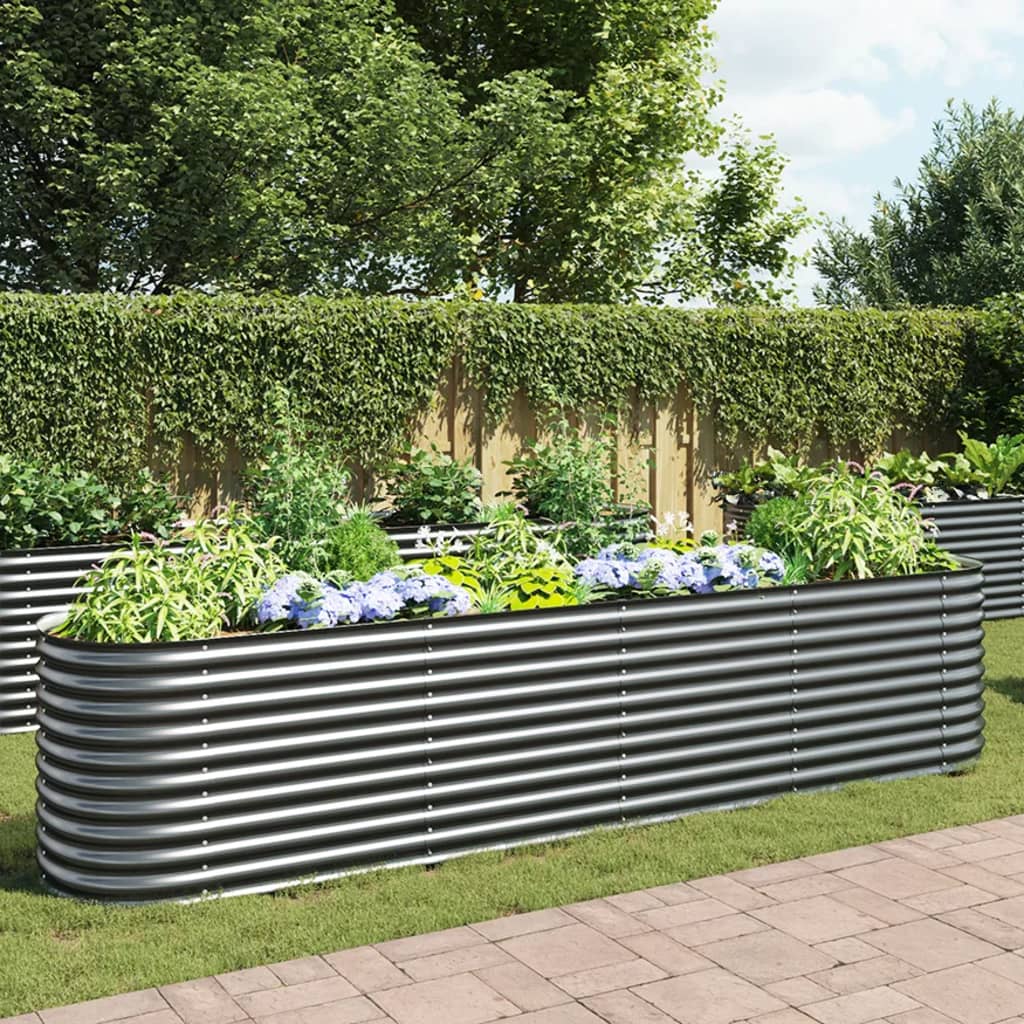 Vidaxl Planter Insert 400x80x81 cm galvaniseret stålgrå