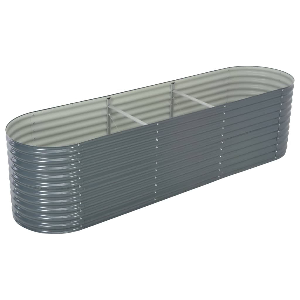 Vidaxl planter indsat 320x80x81 cm galvaniseret stålgrå
