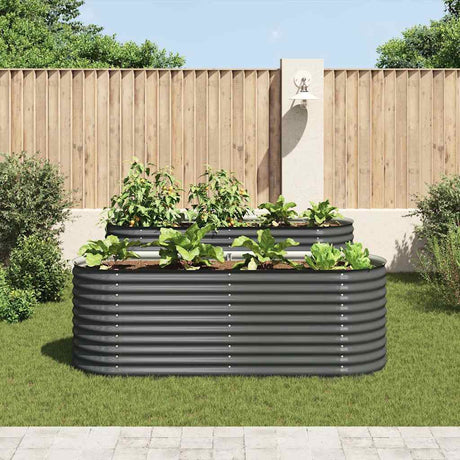 Vidaxl planter hævet 240x80x81 cm galvaniseret stålgrå