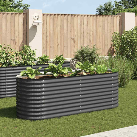 Vidaxl planter hævet 240x80x81 cm galvaniseret stålgrå