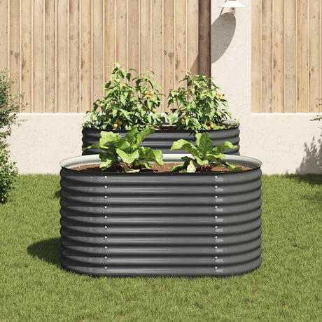 Vidaxl planter hævet 160x80x81 cm galvaniseret stålgrå