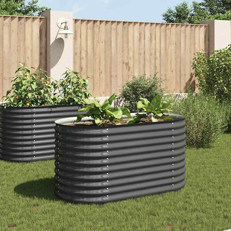 Vidaxl planter hævet 160x80x81 cm galvaniseret stålgrå