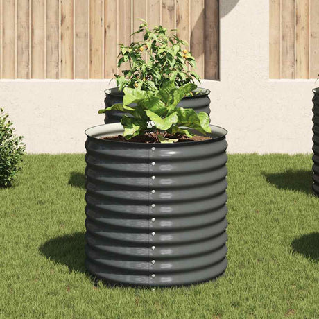 Vidaxl planter hævet 80x80x81 cm galvaniseret stålgrå