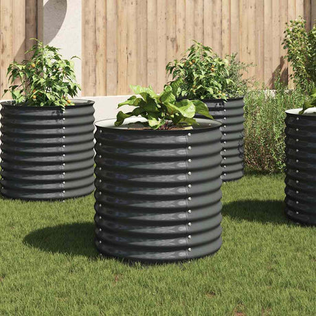 Vidaxl planter hævet 80x80x81 cm galvaniseret stålgrå
