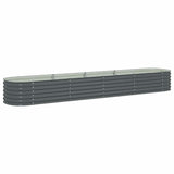 Vidaxl Planter Insert 400x80x44 cm galvaniseret stålgrå