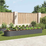 Vidaxl Planter Insert 400x80x44 cm galvaniseret stålgrå
