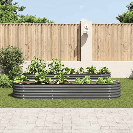 Vidaxl planter indsat 320x80x44 cm galvaniseret stålgrå