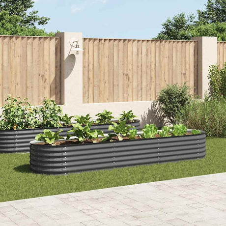Vidaxl planter indsat 320x80x44 cm galvaniseret stålgrå