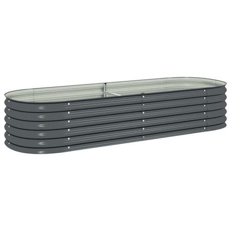 Vidaxl planter hævet 240x80x44 cm galvaniseret stålgrå