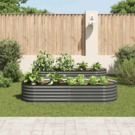 Vidaxl planter hævet 240x80x44 cm galvaniseret stålgrå