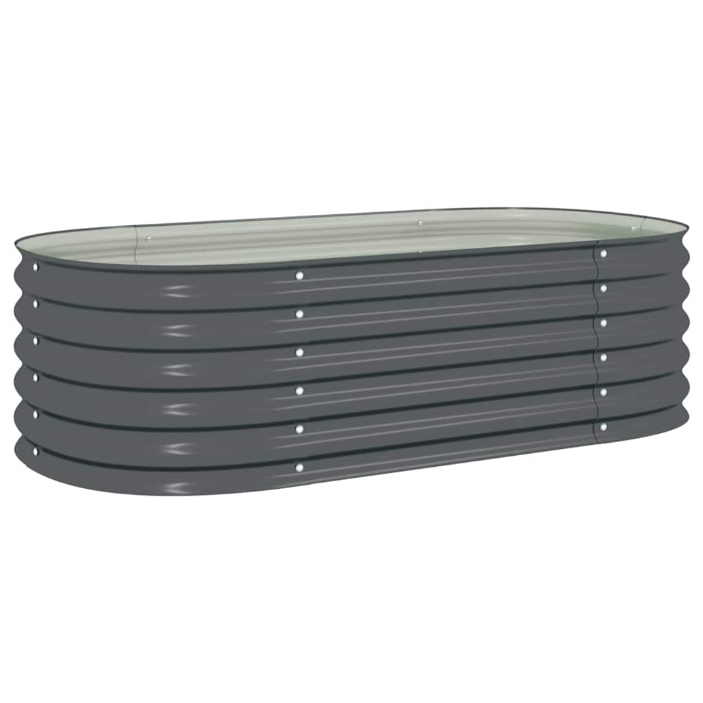 Vidaxl planter hævet 160x80x44 cm galvaniseret stålgrå