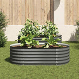 Vidaxl planter hævet 160x80x44 cm galvaniseret stålgrå