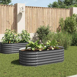 Vidaxl planter hævet 160x80x44 cm galvaniseret stålgrå