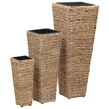Vidaxl Planters hævet 3 st Waterhyacint Brown