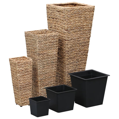 Vidaxl Planters hævet 3 st Waterhyacint Brown
