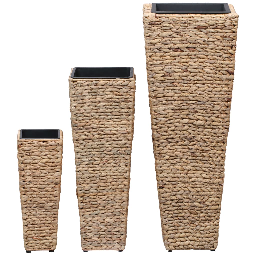 Vidaxl Planters hævet 3 st Waterhyacint Brown