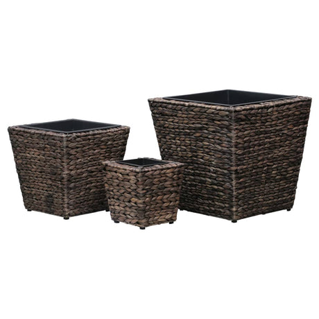 Vidaxl Planters hævet 3 st Waterhyacint Brown
