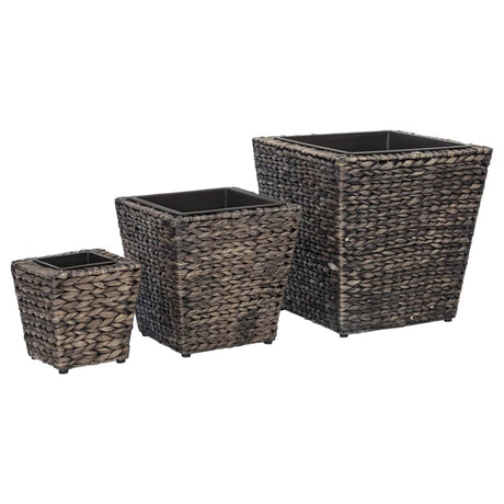 Vidaxl Planters hævet 3 st Waterhyacint Brown