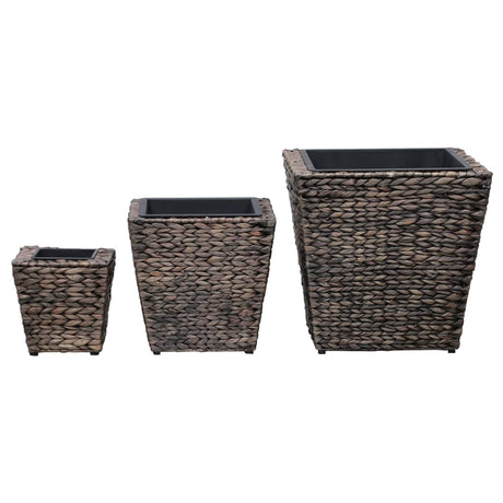 Vidaxl Planters hævet 3 st Waterhyacint Brown
