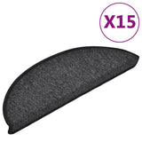Vidaxl Stair Mats 15 St 56x17x3 cm Antracit Halvisfære