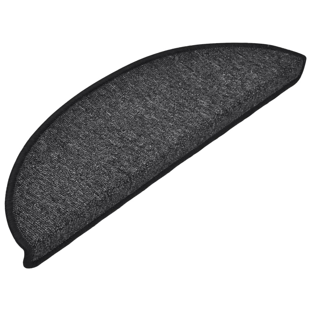 Vidaxl Stair Mats 15 St 56x17x3 cm Antracit Halvisfære