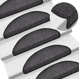 Vidaxl Stair Mats 15 St 56x17x3 cm Antracit Halvisfære