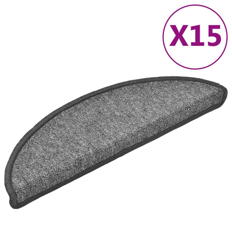 Vidaxl Stair Mats 15 St 56x17x3 cm mørkegrå halvkugle