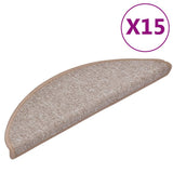 Vidaxl 15 St pedalmåtter 56x17x3 cm lysebrun