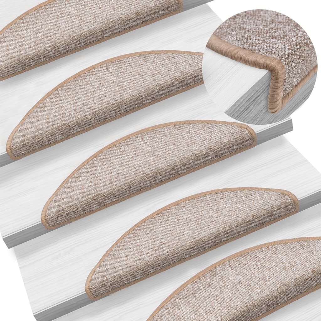 Vidaxl 15 St pedalmåtter 56x17x3 cm lysebrun