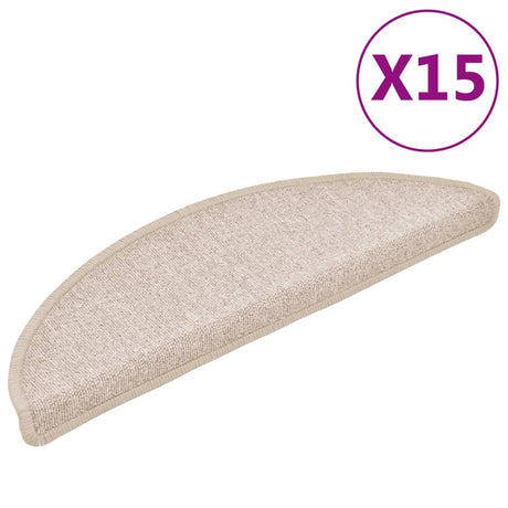 Vidaxl Stair Mats 15 St 56x17x3 cm taupe halvkugle