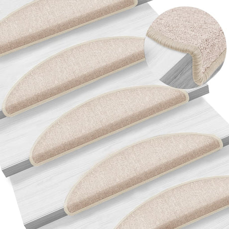 Vidaxl Stair Mats 15 St 56x17x3 cm taupe halvkugle