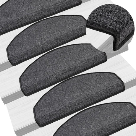 Vidaxl Stair Mats 15 St 65x24x4 cm Anthracite Halvisphere stor