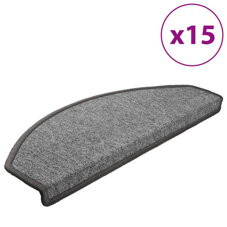 Vidaxl Stair Mats 15 St 65x24x4 cm mørkegrå halvkugle stor
