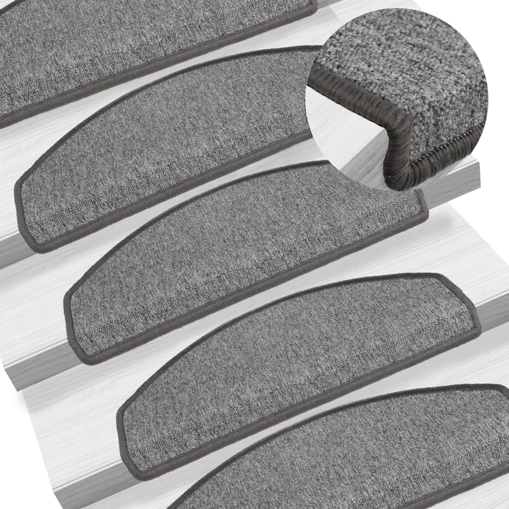 Vidaxl Stair Mats 15 St 65x24x4 cm mørkegrå halvkugle stor