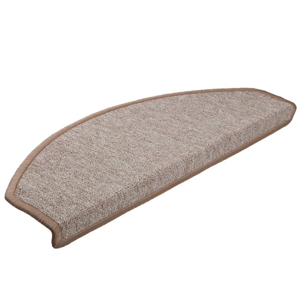 Vidaxl Stair Mats 15 St 65x24x4 cm lysebrun halvkugle stor