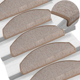 Vidaxl Stair Mats 15 St 65x24x4 cm lysebrun halvkugle stor