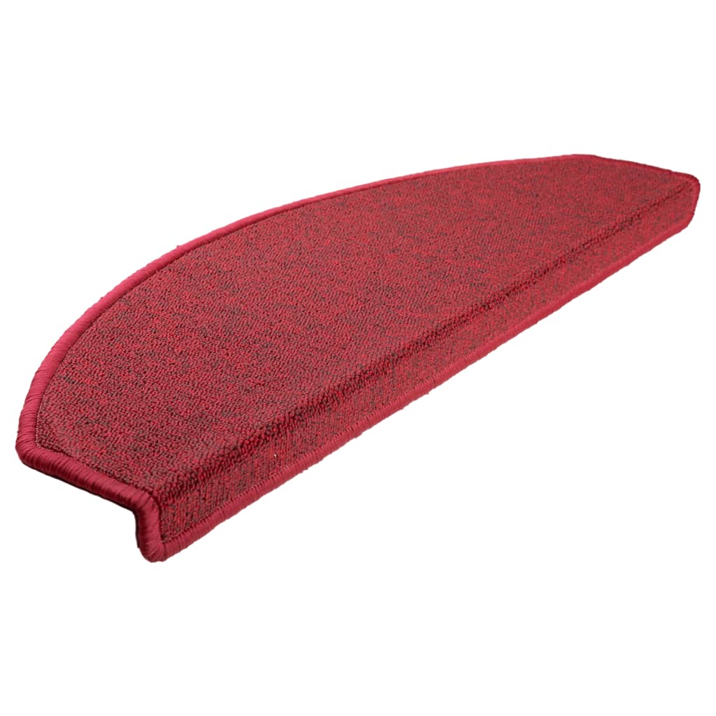 Vidaxx trappemåtter 15 stk 65x24x4 cm rød halvrund stor
