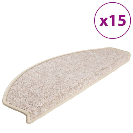 VidaXL trappemåtter 15 stk 65x24x4 cm taupe halvrund stor
