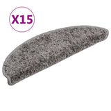 VidaXL trappemåtter 15 stk 56x17x3 cm grå halvrunde