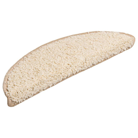 VidaXL trappemåtter 15 stk 56x17x3 cm creme halvrunde