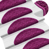 VidaXL trappemåtter 15 stk 56x17x3 cm violet halvrund