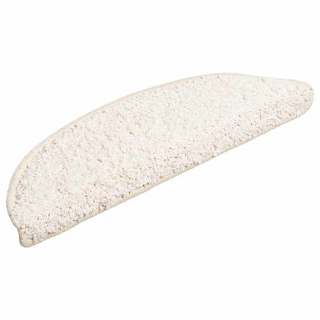 Vidaxx trappemåtter 15 stk 56x17x3 cm hvide halvrunde
