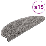 VidaXL trappemåtter 15 stk 65x21x4 cm grå halvrund stor