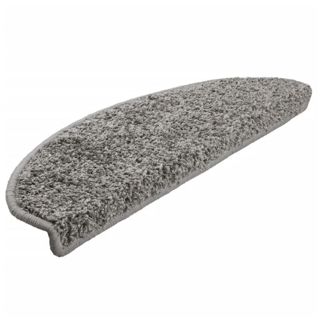 VidaXL trappemåtter 15 stk 65x21x4 cm grå halvrund stor