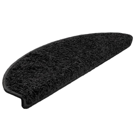 Vidaxx trappemåtter 15 stk 65x21x4 cm sort halvrund stor