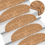 Vidaxx trappemåtter 15 stk 65x21x4 cm beige halvrund stor