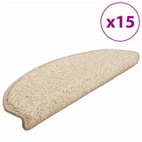 Vidaxx trappemåtter 15 stk 65x21x4 cm creme halvrunde store