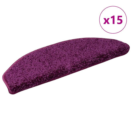 Vidaxx trappemåtter 15 stk 65x21x4 cm violet halvcirkelformet stor