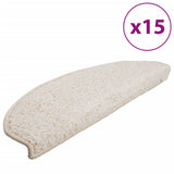 Vidaxx trappemåtter 15 stk 65x21x4 cm hvid halvrund stor