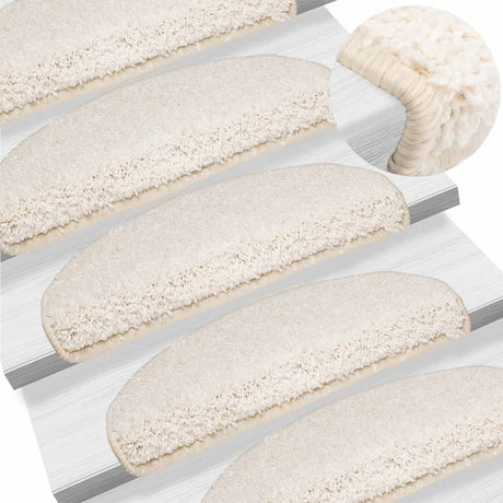 Vidaxx trappemåtter 15 stk 65x21x4 cm hvid halvrund stor
